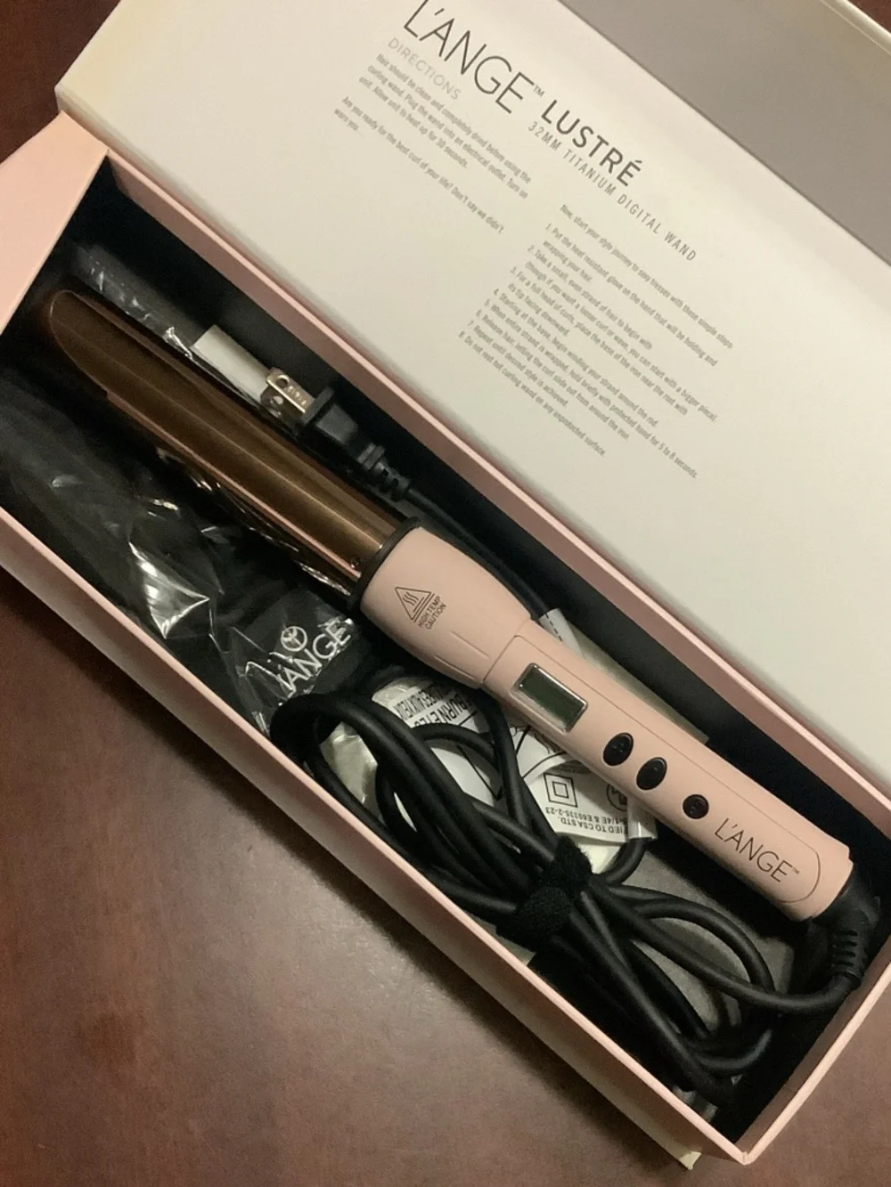 L’ANGE -  32mm titanium digital wand Blush Luxe Hair Styling Iron